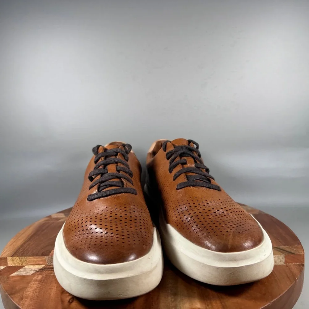 Cole Haan Grand Crosscourt Daily Leather Sneakers British Tan Mens 11.5 M C31218